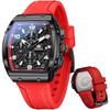 OLEVS Men's Stylish Chronograph Waterproof Multi-Function Watch with Silicone Strap White