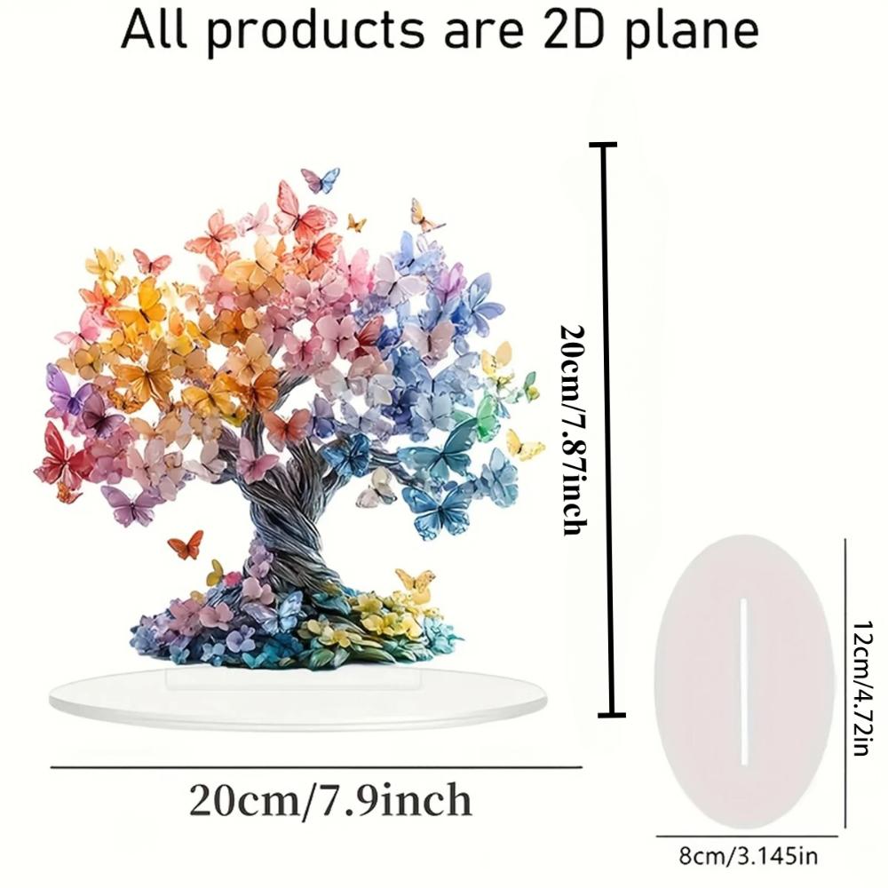 Colorful Trees, 2D Flat Acrylic, Desktop Decoration, Suitable for Office, Living Room, Gifts, Christmas, Halloween