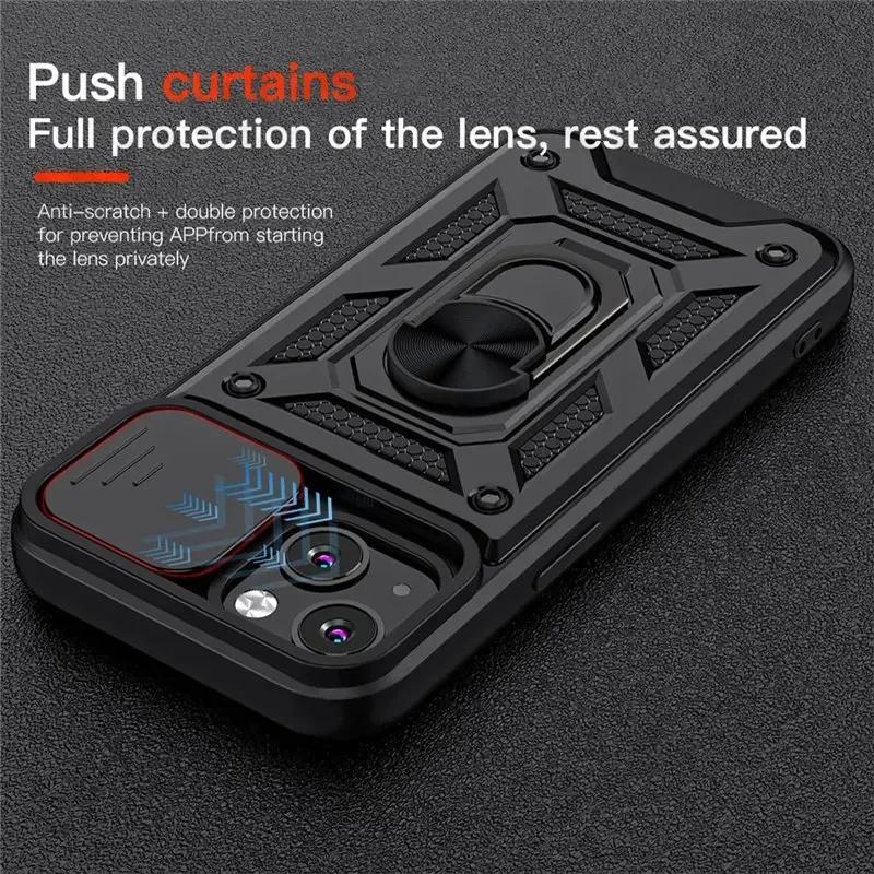 Armor Shockproof Magnetic Ring Stand Holder Case For iPhone15 13 12 11 14 Pro Max X XR XS Max 12 13Mini 14Plus Back Cover Funda