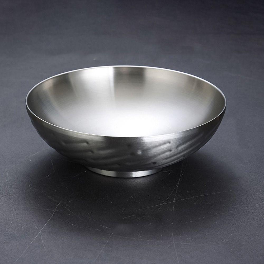 Thickened Korean Ramen Bowl High Footed Soup Bowl Tableware Stainless Steel Bowl For Home Kitchen