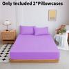 Color Mattress Solid Protector Pillowcase Bedspread Set Home Textile Accessories
