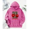 Fashion Leopard And Cherry Perfection Print Women Washed Hoodies Multicolor Hoody Loose Streetwear  Womenwear