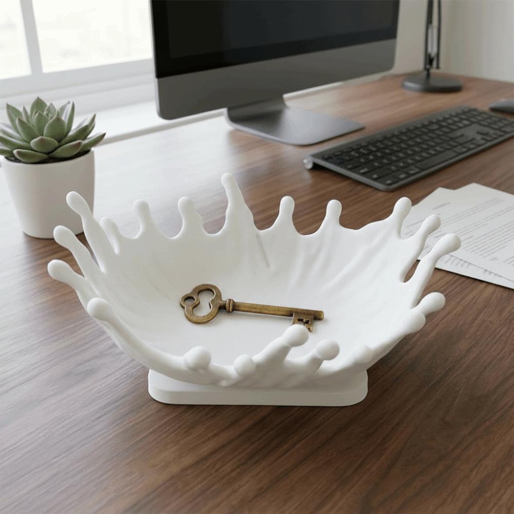 Modern Jewelry Storage Tray Wavy Edge Jewelry Display Plate Entryway Keys Tray Bedroom Decor