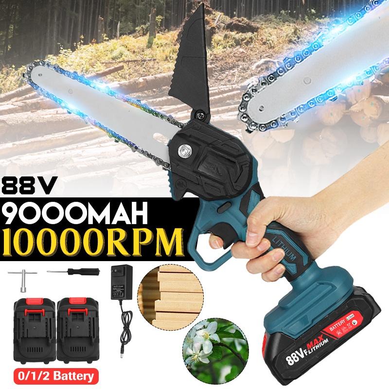 6 Inches Mini Electric Saw 88VF Chain Garden Tree Recording Saw Woodworking Tool Wood Cutter for 18V Battery 3000w