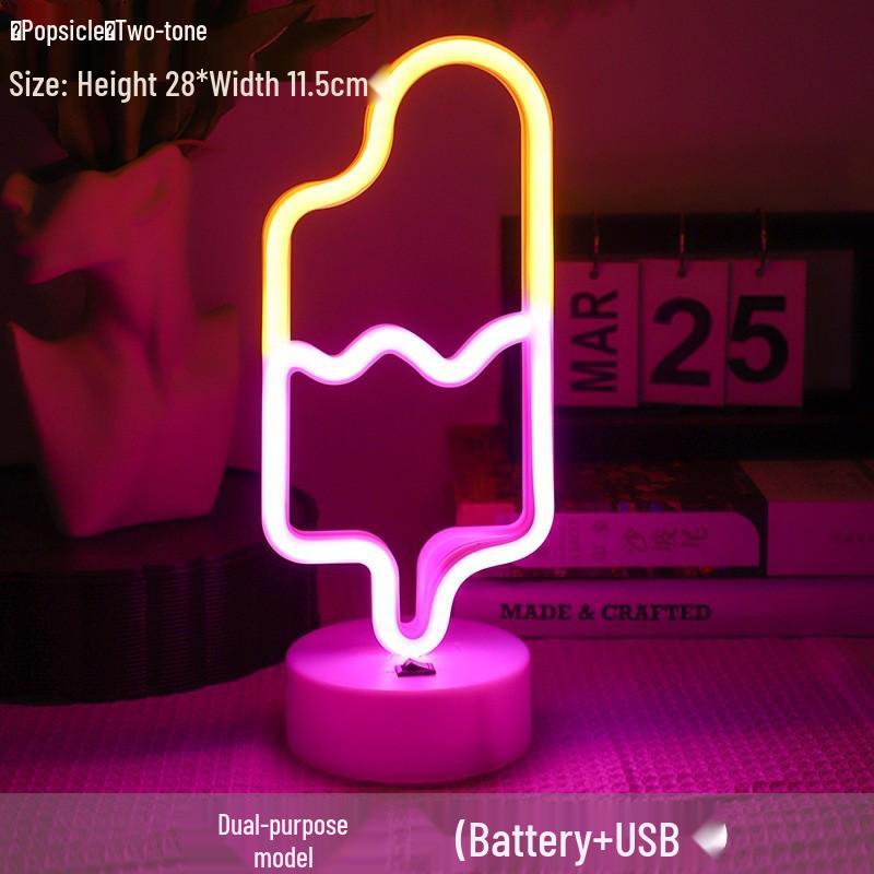 Lumière LED Néon Cactus & Flamant Rose pour Décorations de Fêtes