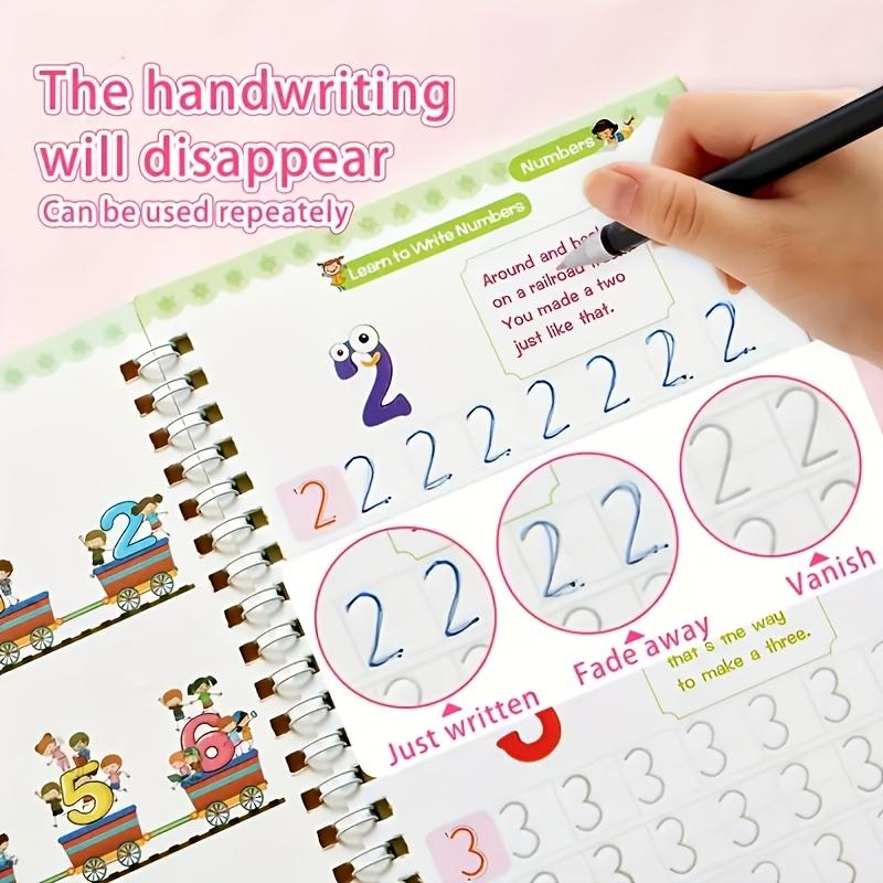 Magic Ink Copybooks for Kids Reusable Handwriting Workbooks for Preschools Grooves Template Design and Handwriting Aid Practice for Kids