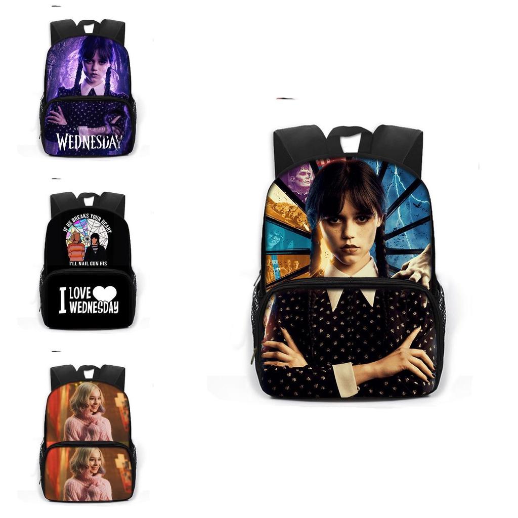 Wednesday The Adams Family Backpack – Large Capacity Schoolbag Travel Bag Kid Gift