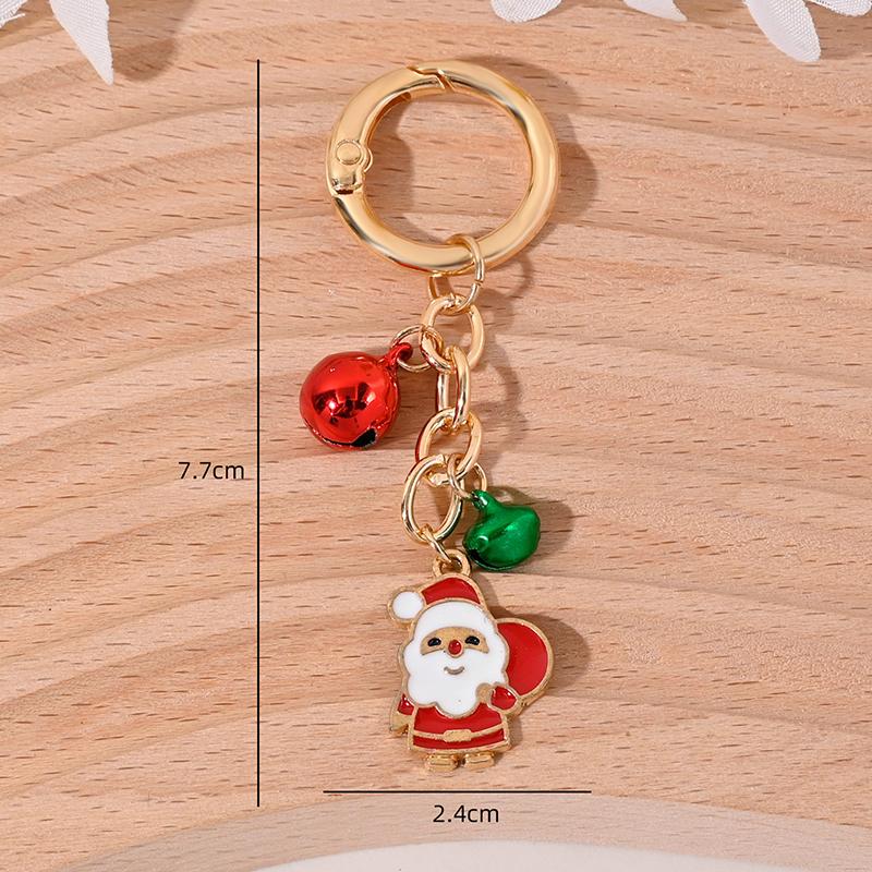 New Christmas Tree Santa Claus Keychains Bag Charm For Women Exquisite Bag Pendant Car Key Ring Jewelry Christmas Gift