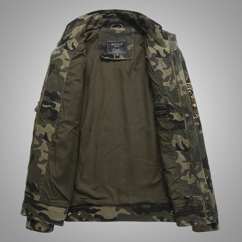 Spring Autumn Europe and The United States Casual Large Size Camouflage Printed Cargo Jacket Men's Military Jacket