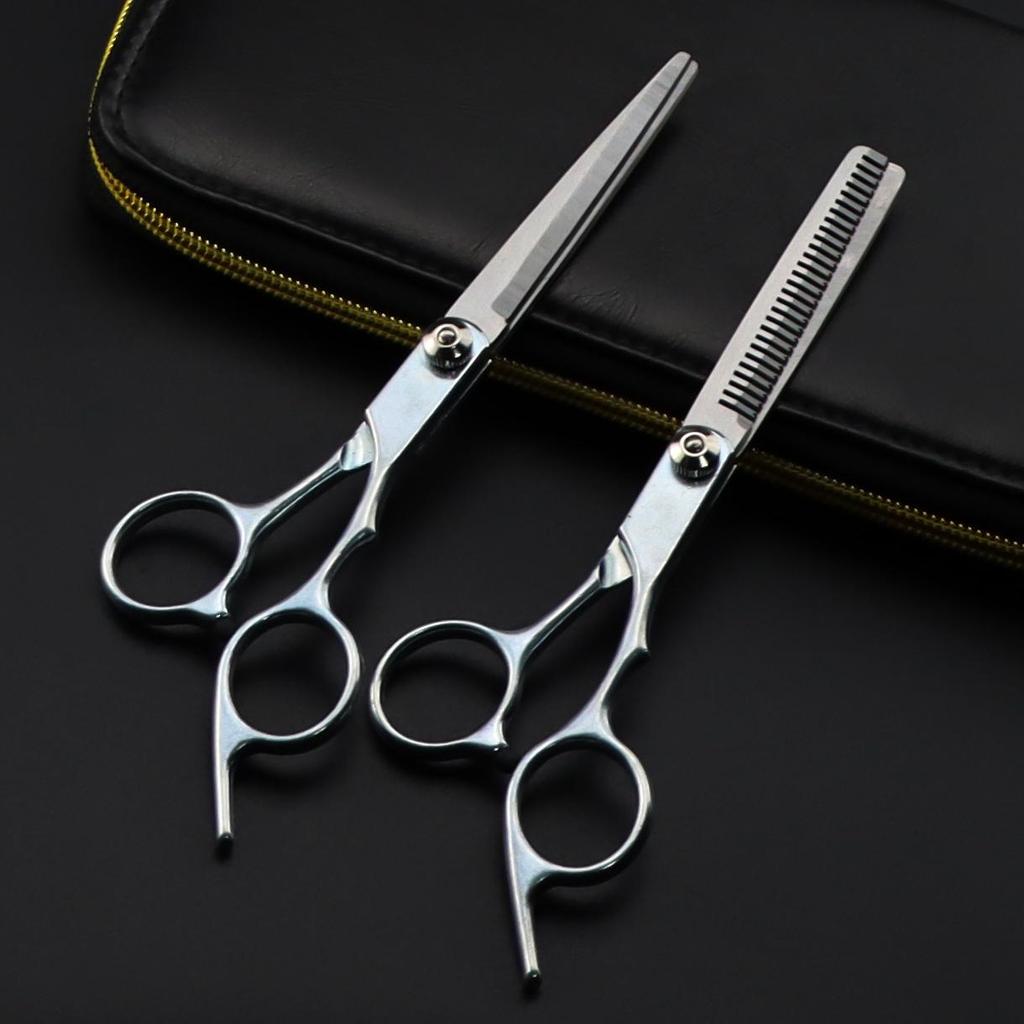 Slanted Tail Carbon and Stainless Steel Hairdressing Scissors and Thinning Shears