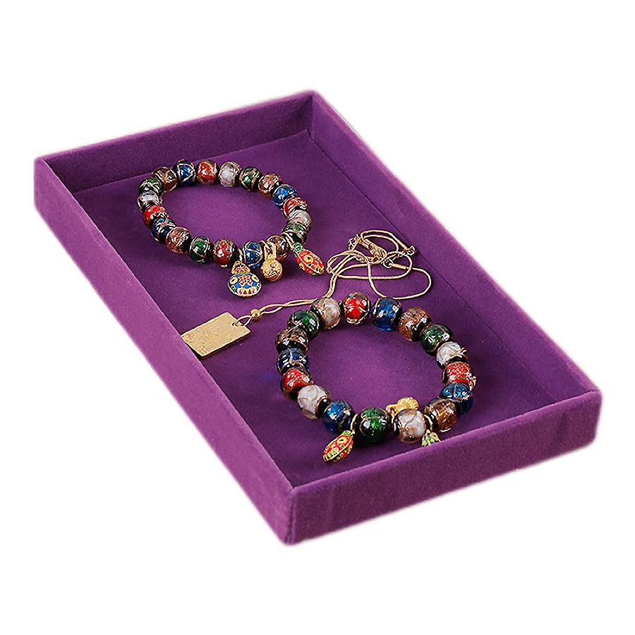 1PC, Flocking Jewelry Box Jewelry Tray, Color: Violet