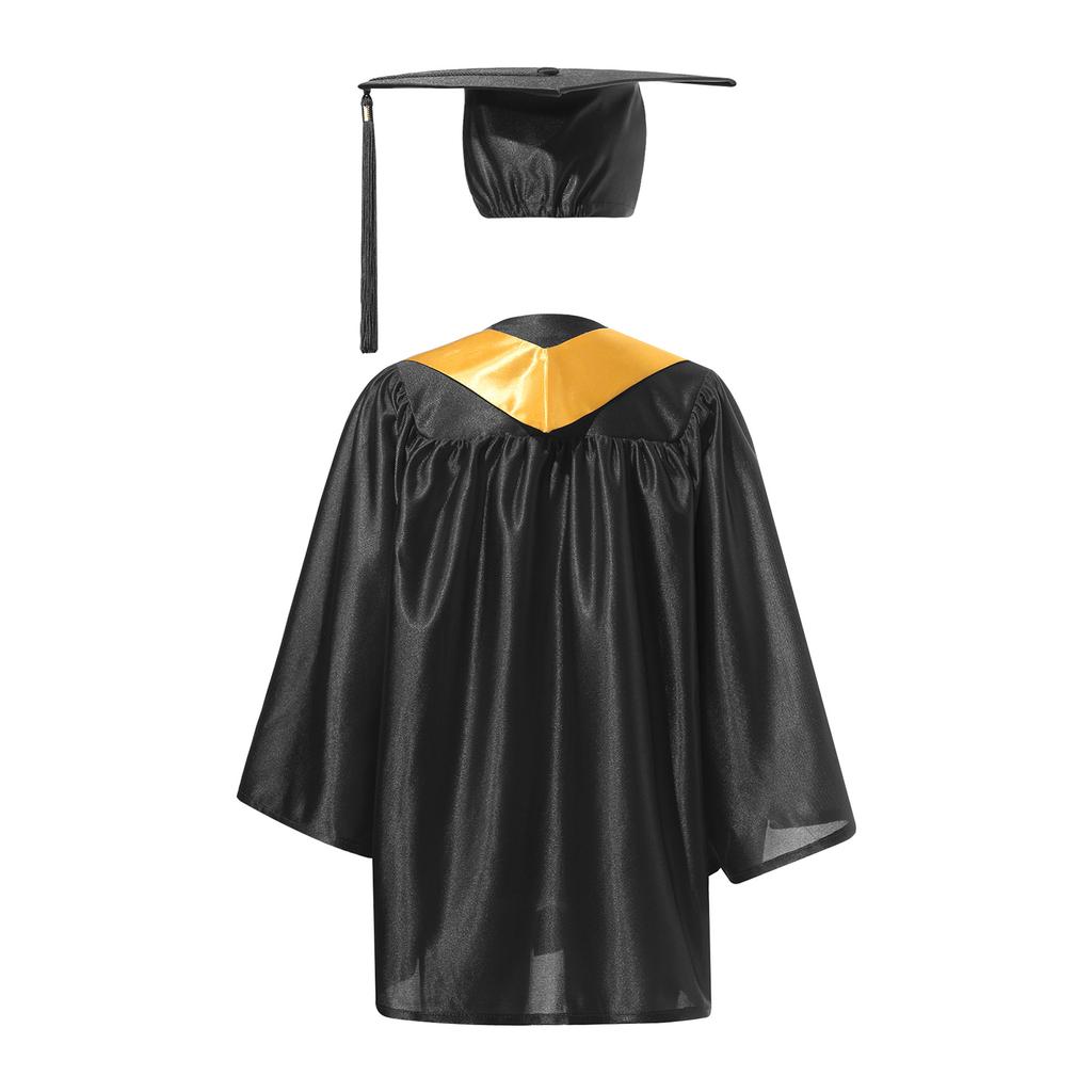 Kinder Vorschule Kindergarten Abschlusskleid Kappe Uniform Set 2023 Abzeichen Quaste Abschlussband Zeremonie Outfit