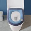 Coprisedile per WC con Manico Ricamato Tessuto a Maglia Morbido Caldo Riutilizzabile Lavabile Adattamento a Forma di O Fascia Elastica Antiscivolo Tappetino per Sedile WC