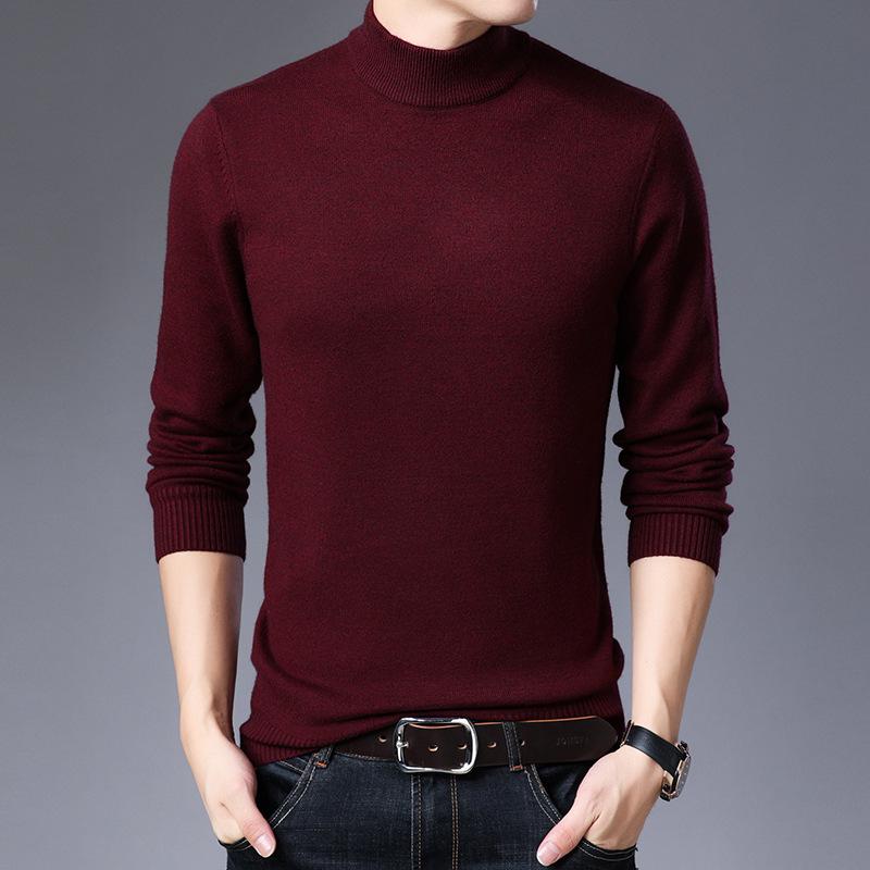 

2025 Autumn/Winter Solid Color Long Sleeve Half-High Neck Knit Sweater for Youthful Style M