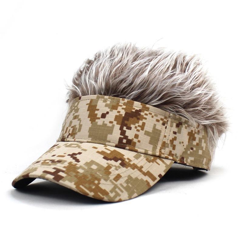 

Fashion Wig Baseball Cap For Men Women Hip Hop Funny Tricky Hat Digital Camouflage Adjustable Casual Peaked Cap Streetwear хакі