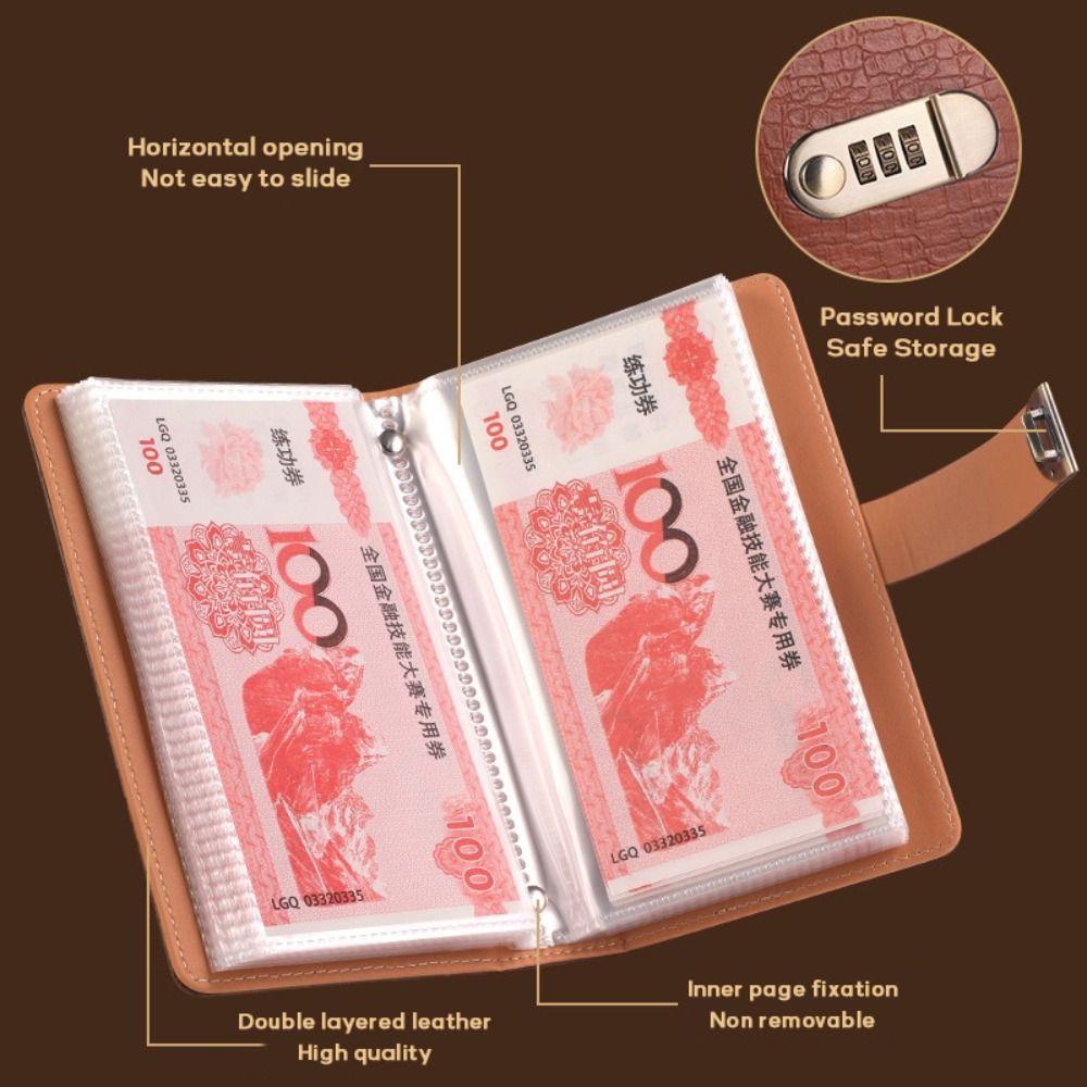 Waterproof Saving Money Notebook With Password Lock Banknote Colletion Booklet Budget Saving Book