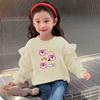 Girls Spring Cartoon Print Sweatshirt Stylish Long Sleeve Top For Kids Fashionable Outerwear