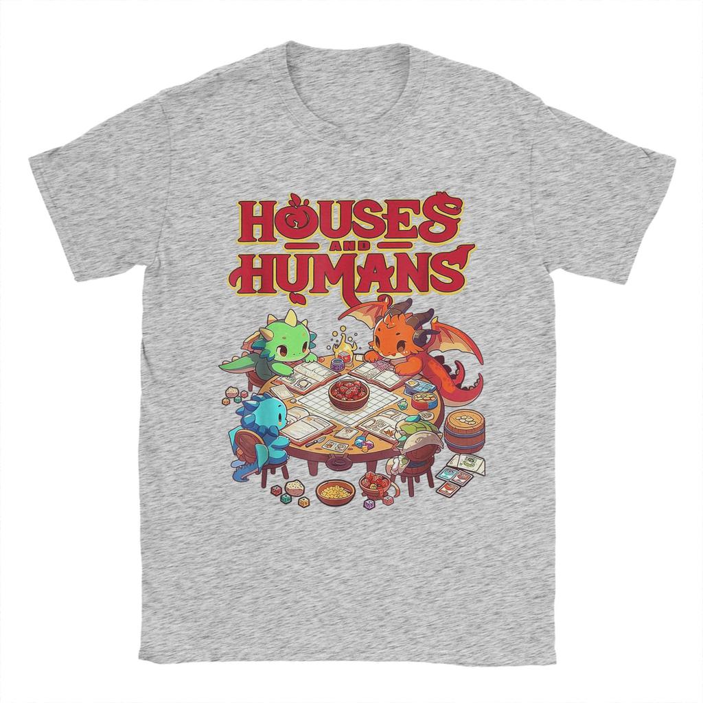 Casas de Juego Humanos Divertido Parodia RPG Jugador Hombres Camisetas Divertidas Camiseta Divertida Manga Corta Cuello Redondo Camiseta de Algodón Tallas Grandes Tops