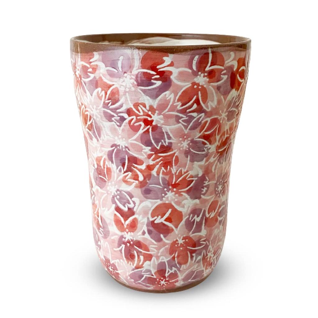 Kobo Sho Full Bloom High Hasami Made in Japan J-kitchens ~ Cup, Pink, Ware,