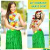 6 Pieces Luau Green Grass Table Skirt 9 ft x 29 Inch Hawaiian Luau Table Skirt Raffia Fringe Skirt Hawaiian Tropical Party Supplies for Tropical
