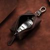 Large Capacity Leather Key Bag, Retro First-layer Cowhide Key, Leather Case, Zipper Buckle, Genuine Leather Key Bag.