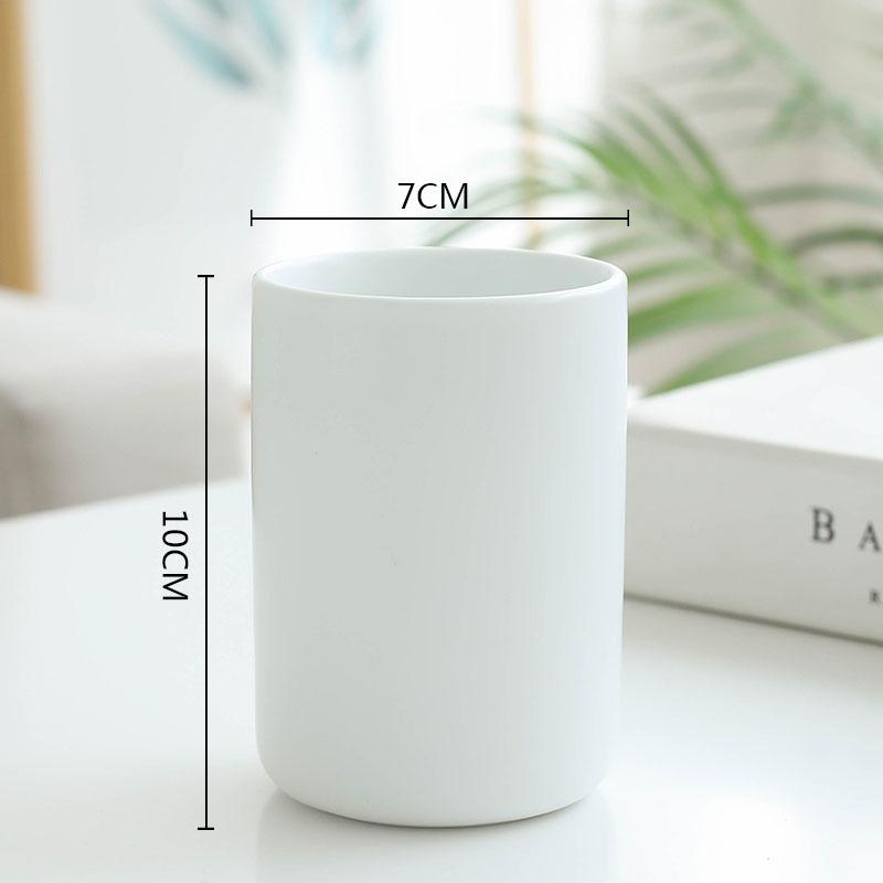 Einfacher Keramik Mundspülbecher Badezimmerzubehör Einfarbiger Keramik Zahnbürstenbecher Waschbecher Haushalts-Badezimmerzubehör