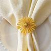 6Pcs Sunflower Napkin Rings Metal Sun Flower Napkin Holders Decorative Napkin Rings for Dining Table Wedding Birthday Party