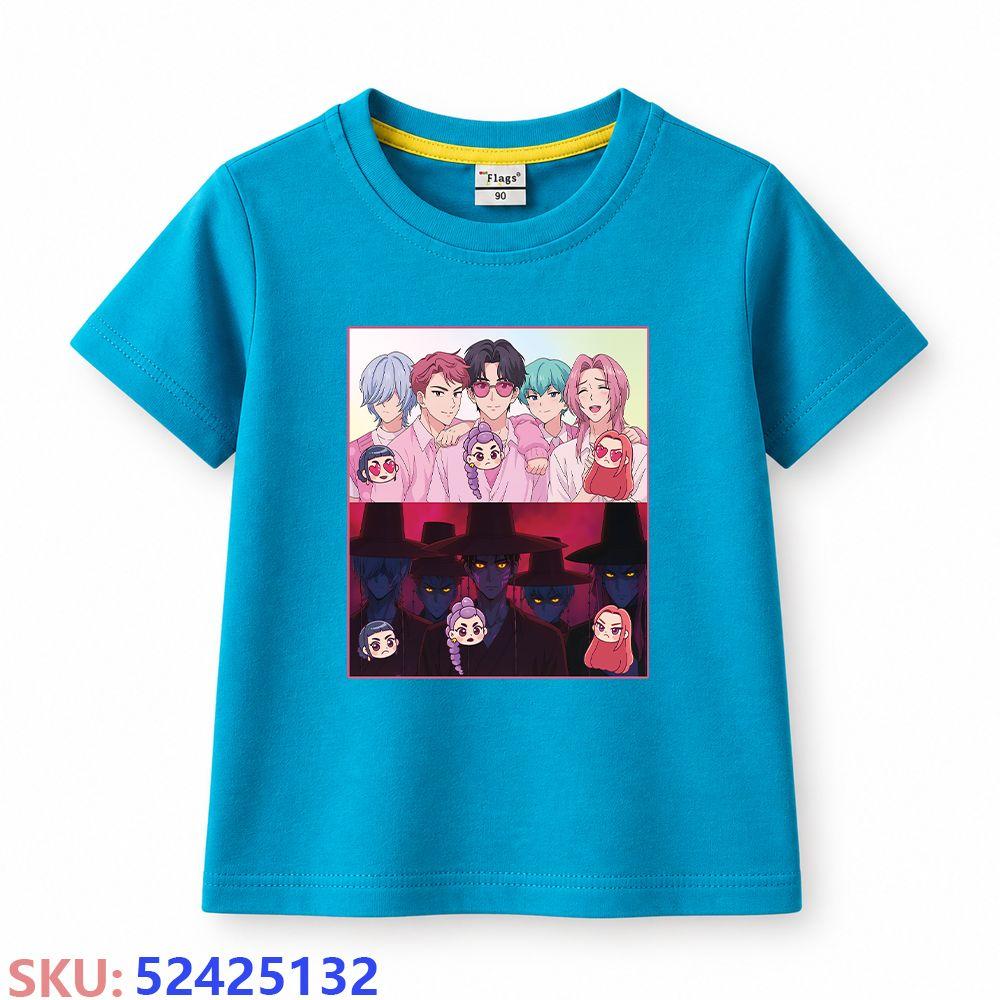 KPop Demon Hunters Children's Cartoon Print T-shirt