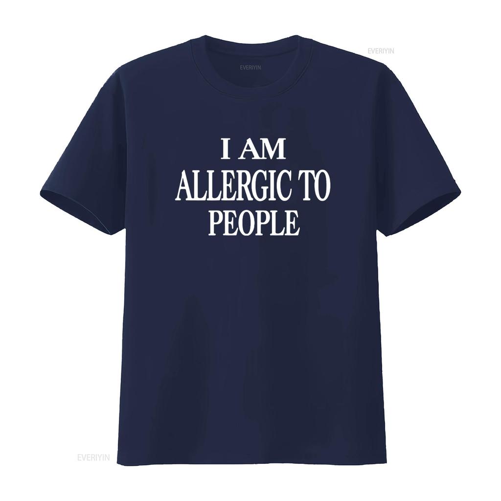 Lustig ich bin allergisch gegen MENSCHEN Damen T-Shirt vintage gewaschen Streetwear Stilvoll homme Atmungsaktiv Bequem Leicht Unisex