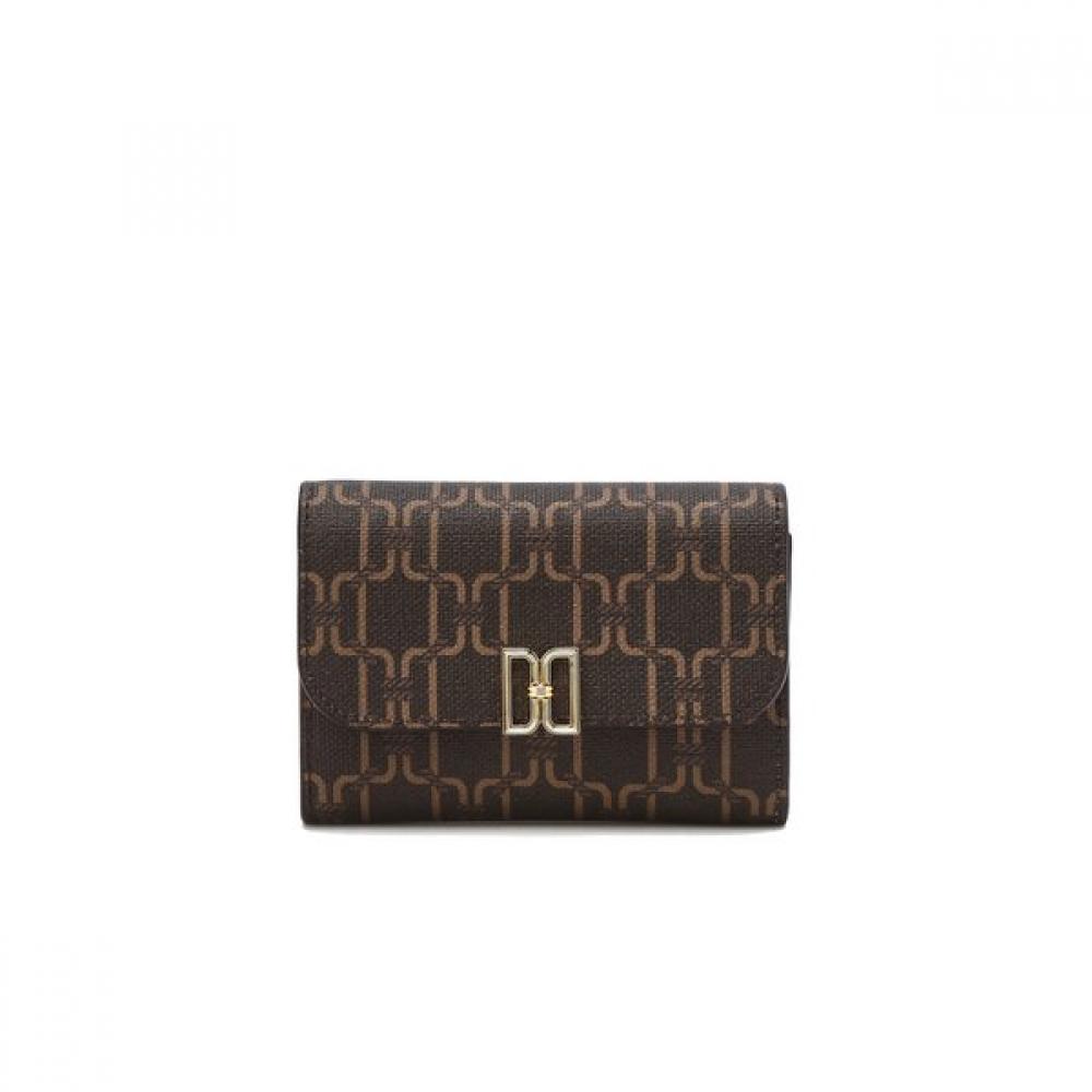 Daks Brown Dd Logo Pattern Leather Wallet Dcwa3f718w2