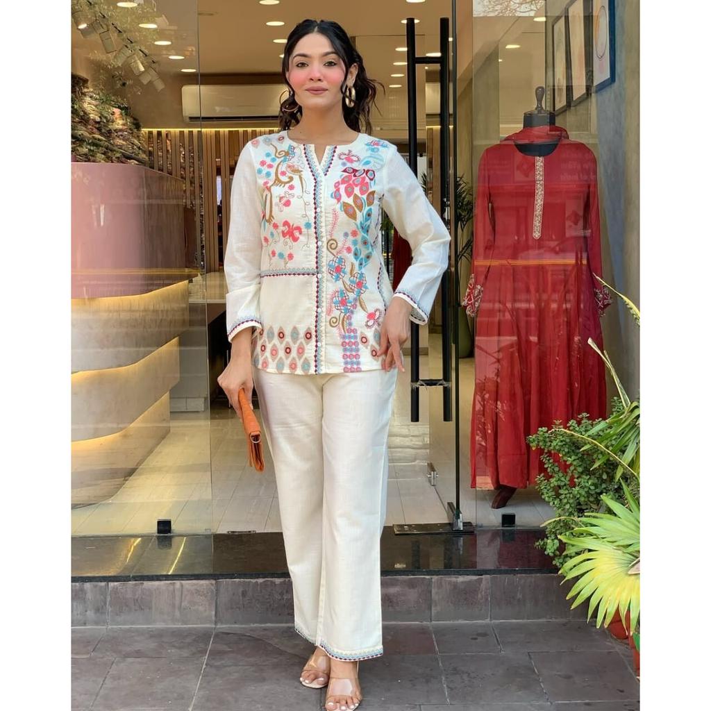 Indian Bollywood Top Tunic Kurta Pant Cord Set Women Party Wear Designer Kurti VSO-1728 C
