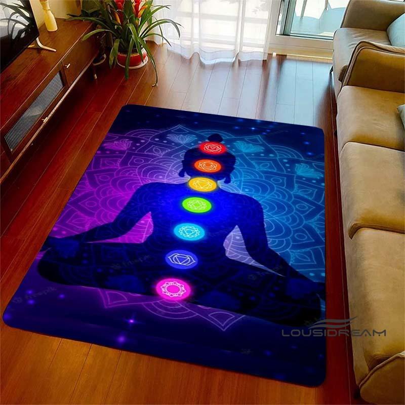 3D Rainbow 7 Chakra Rug, Bedroom Rug for Living Room, Home Sofa Decor, Kids Play Mat, Large Decor Rug, Yoga Meditation001