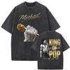 Michael Jackson Král popu Film 2026 Vintage Praná Tričko Pánské Dámské Móda Hip Hop Popová hudba Oversized Tričko Streetwear