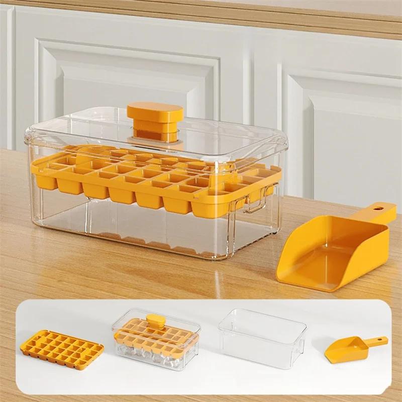 34/68 Grids Pressing Ice Cube Molds Ice Cream Molds Home Ice Box Model Easy To Take Off The Mold Freezing Whiskey Cocktail Tools