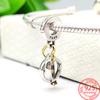 Real 100% 925 Sterling Silver Colorful Rainbow Pendant & Dream Catcher Heart Charm Fit Fashion 3mm Bracelet Romantic Gift