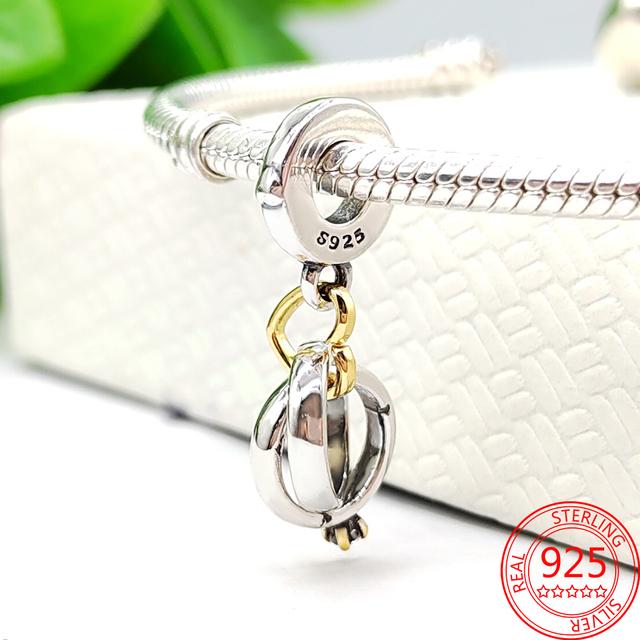 Real 100% 925 Sterling Silver Colorful Rainbow Pendant & Dream Catcher Heart Charm Fit Fashion 3mm Bracelet Romantic Gift