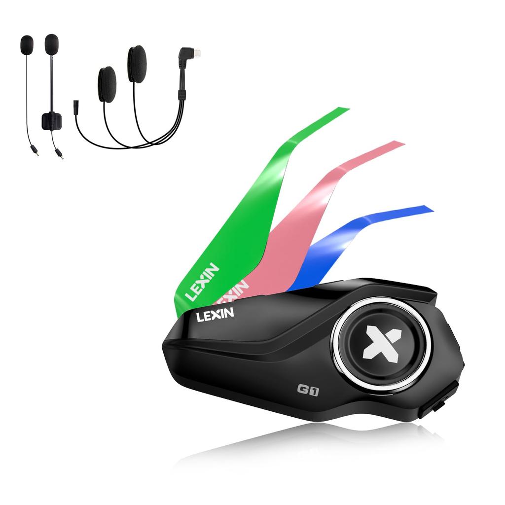 LEXIN G1 Motorcycle Bluetooth Helmet CVC DSP Dual Noise Cancelling Up to 28 Hours of Continuous IP67 Customizable TELEC Single Use Intercom, 5.0