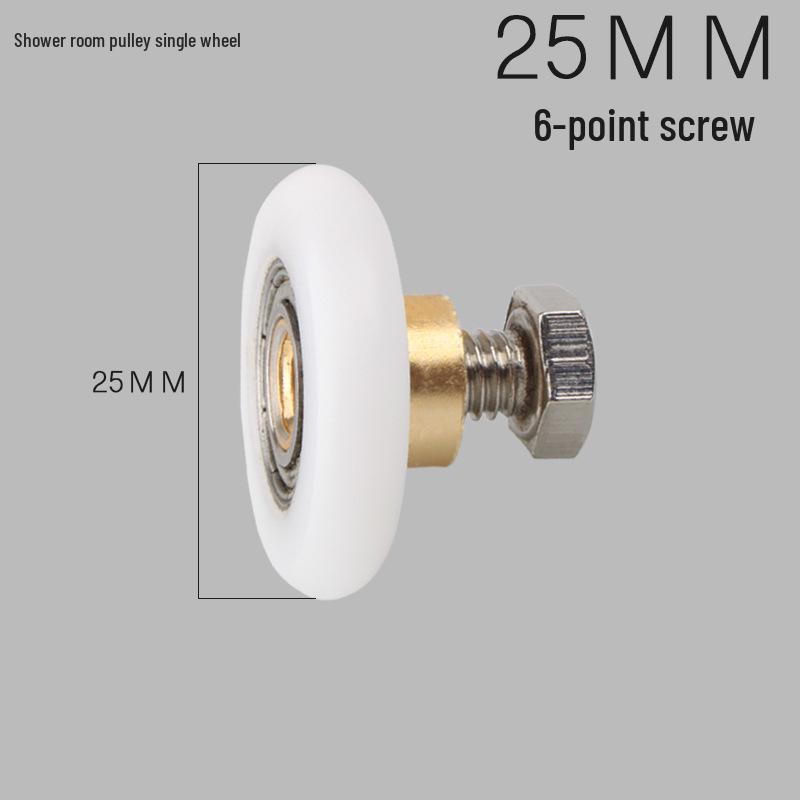 Vintage Curved Shower Room Pulley: Single-Wheel Glass Door Roller Accessory