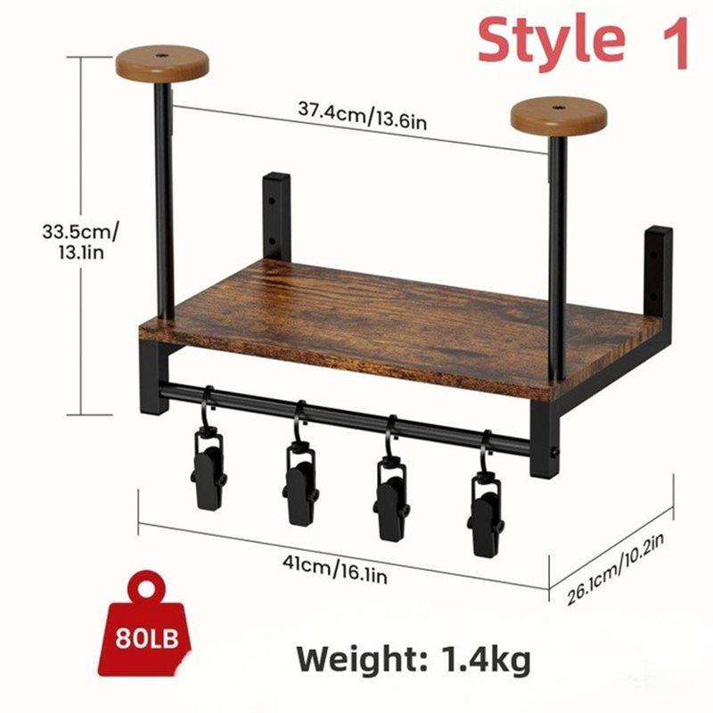 A84E-Wall-Mounted Wooden Stand For Motorcycle Helmet And Leather Jacket-Household Gear Organizer