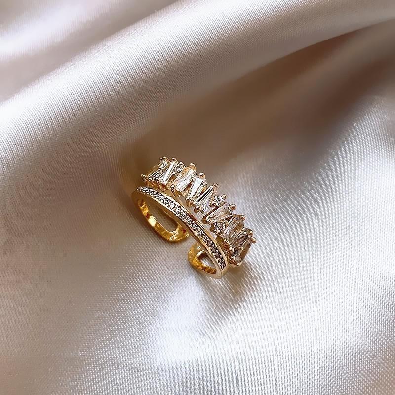 Elegant Adjustable Open Ring For Women With Geometric Design In Stylish Copper Material For 2024 Summer Fashion