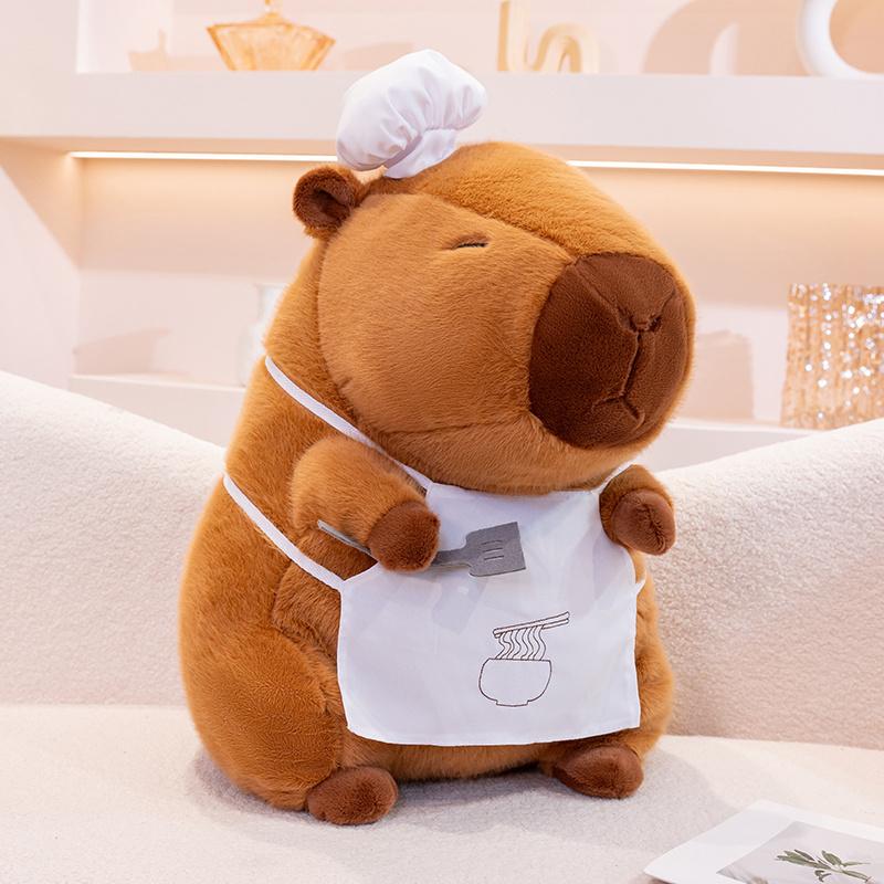 28/35/50cm Cook Capybara Plush Simulation Baker Kapibala Anime Fluffty Toy Cute Bread Doll Stuffed Animals Soft Doll Xmas Gift
