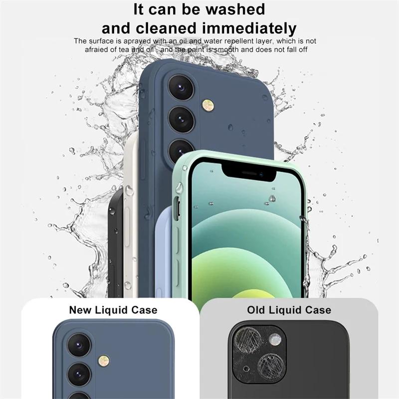 Simple For Samsung Galaxy S23 S 23 S22 Ultra S24FE Portable Liquid Silicone Phone Case For S25 S8 S9 S10 S20 S21 Soft Back Cover