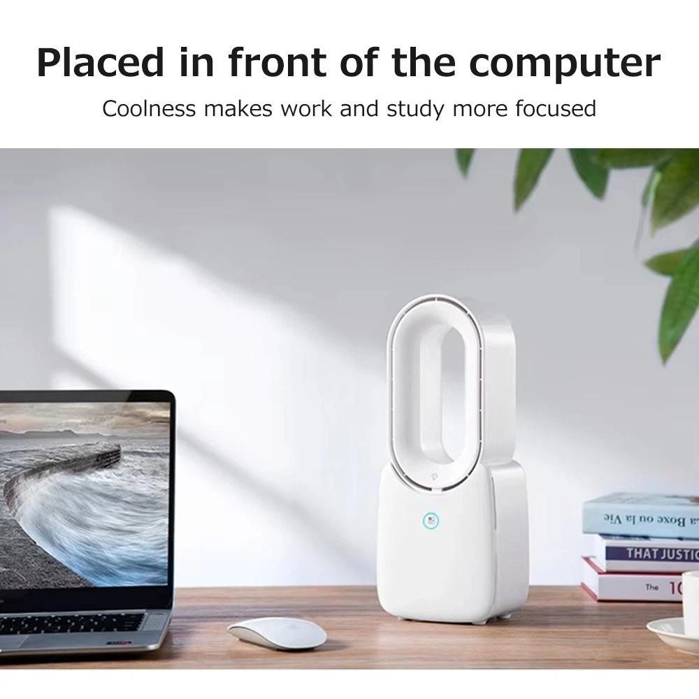 Touch Control Desk Fan 11.8 Inch Small Personal Cooling Fan Simple Design Bladeless Fan Office