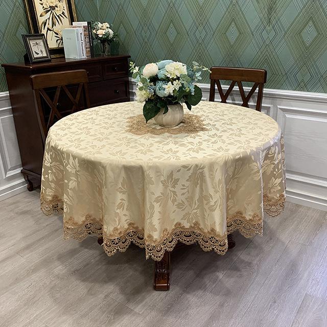 

Круглая скатерть Art Household Lace Round Table Европейская скатерть Простые однотонные бытовые скатерти Чехол для защиты от пыли 150cm round