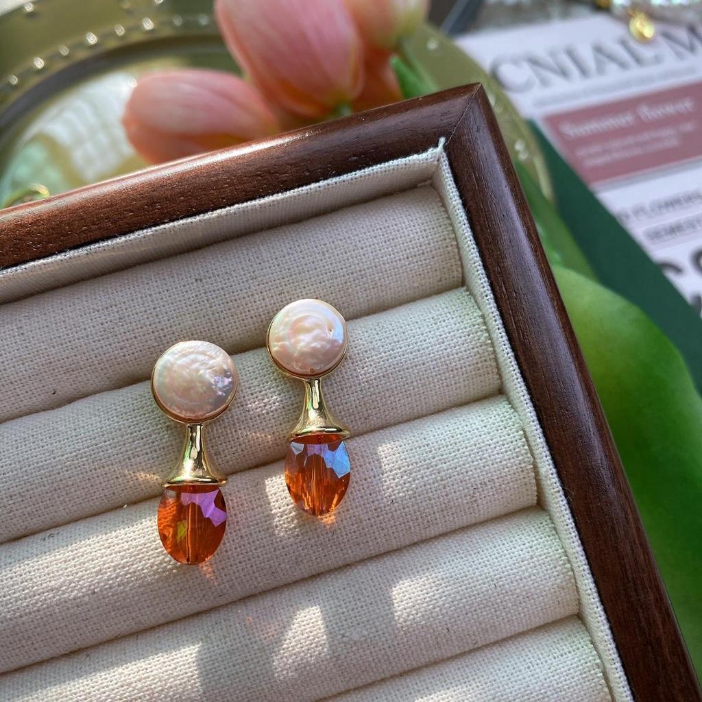 Elegant French Retro Baroque Rhinestone Stud Earrings for Women