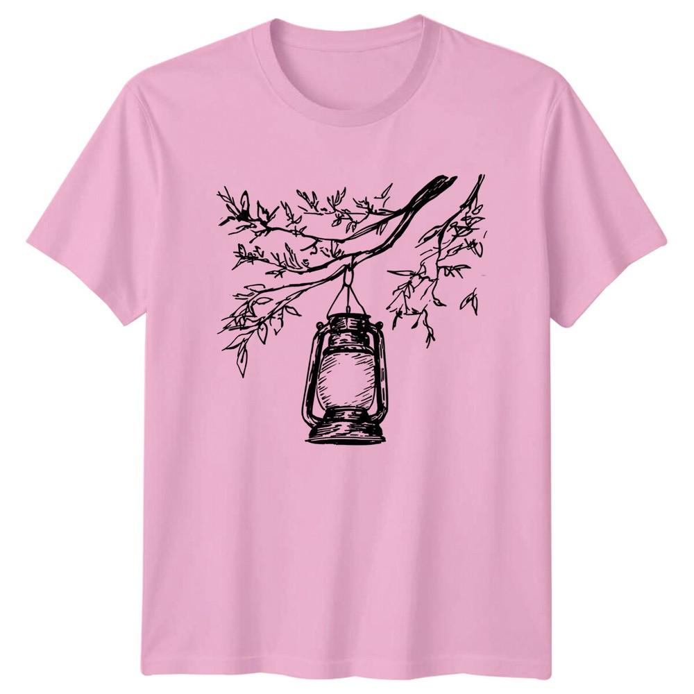 Lantern Camping Outdoors Graphic Tee Unisexs Unisexs Unisex TShirt Tree Sketch Light