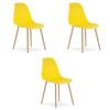 Stuhl Chair Gelb / Natürliche Beine X 3