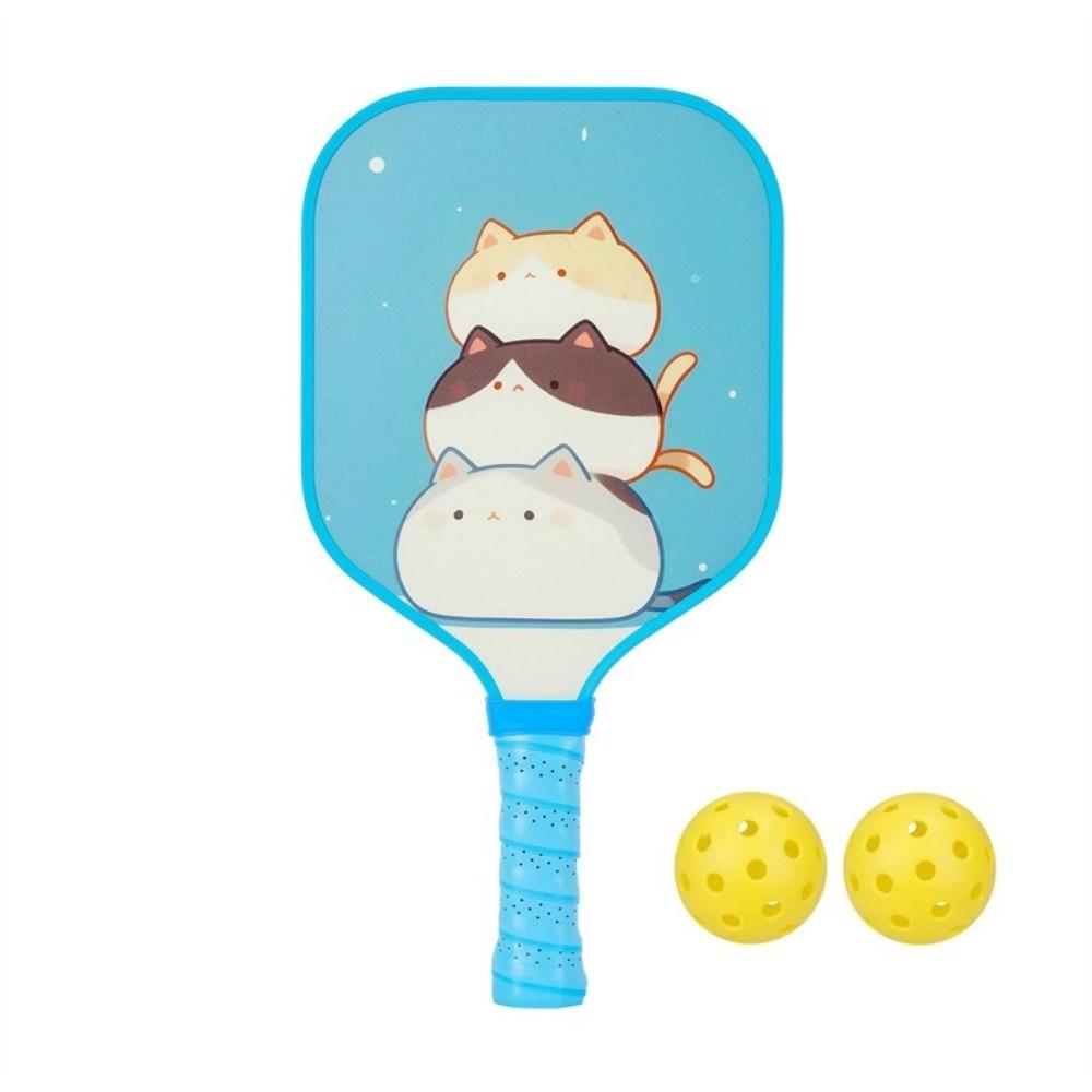 

Mermaid Cat Pickleball Paddle Toys Honeycomb Core with 2 Pickleballs Pickleball Paddle Set Cartoon Lightweight