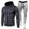 New European & American Polka Dot Print Zipper Hoodie & Sweatpants Set with Velvet for Men & Women.