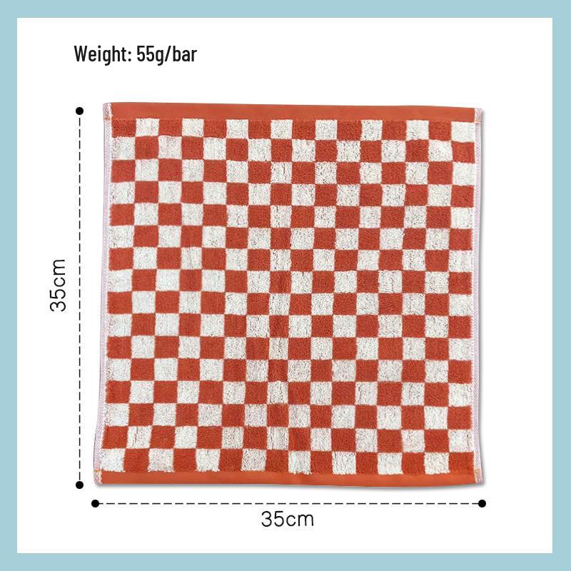 

Checkered Pure Cotton Face Wash Towel - Soft, Absorbent, Lint-Free 35x35